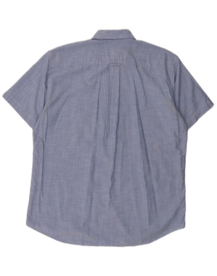 LACOSTE Camisa de manga corta para hombre Talla 40 Algodón azul medio