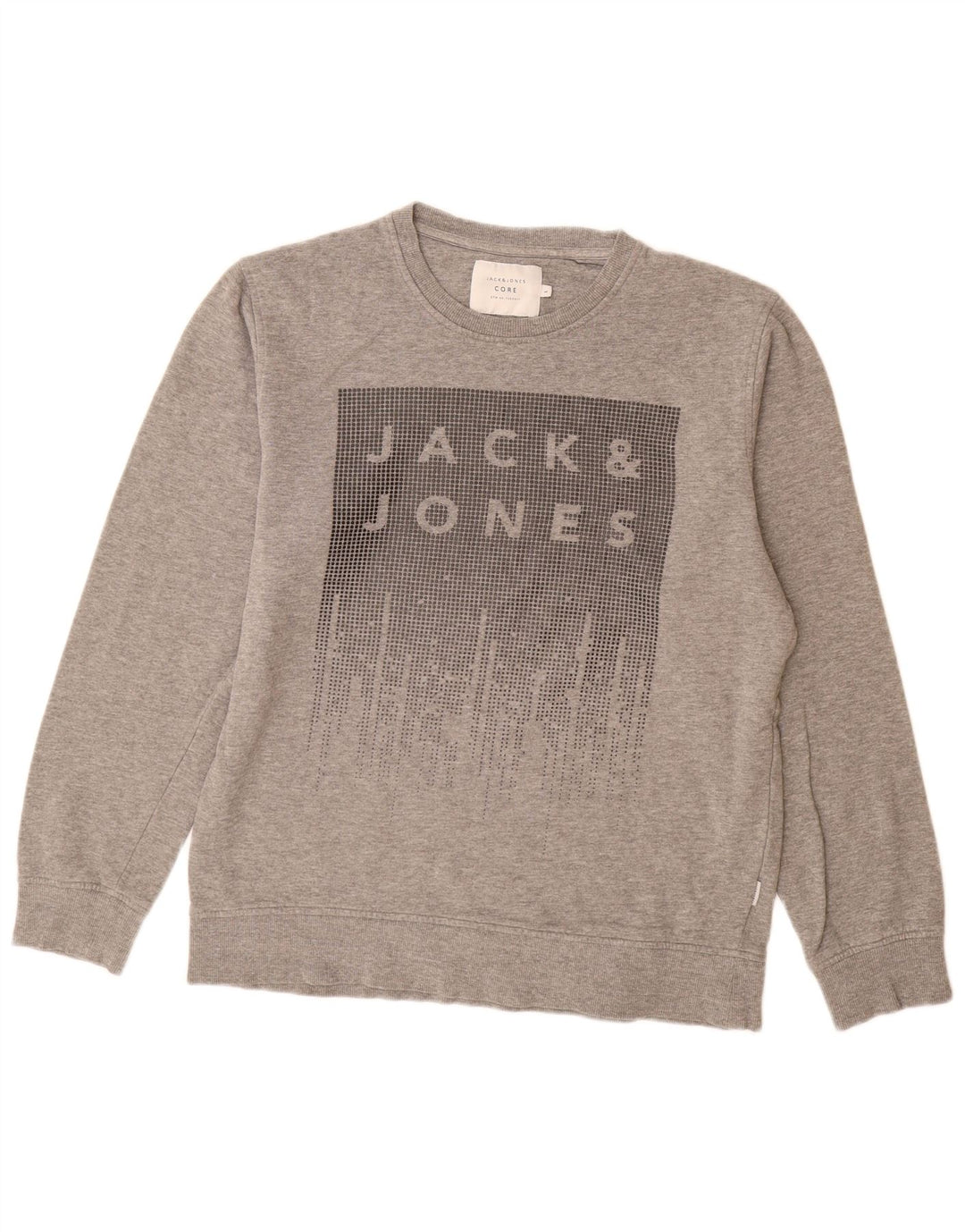 Jack & Jones Hombre Sudadera Gráfica Jumper Large Gris Algodón
