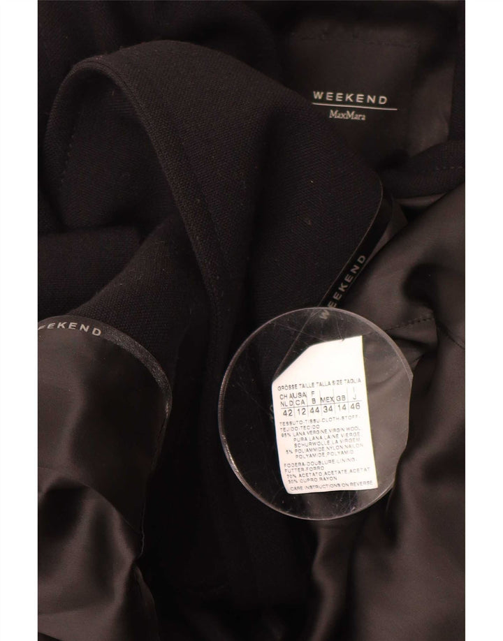 Abrigo de fin de semana para mujer Max Mara UK 44 Large Black Wool
