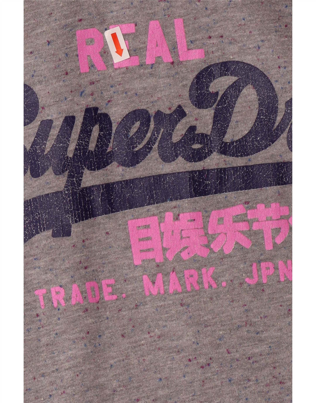 SUPERDRY Jersey con capucha gráfica para mujer UK 44 Poliéster moteado gris medio