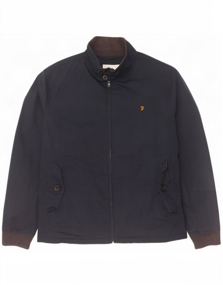 Farah Chaqueta Bomber para Hombre Reino Unido 40 Grande Algodón Azul Marino