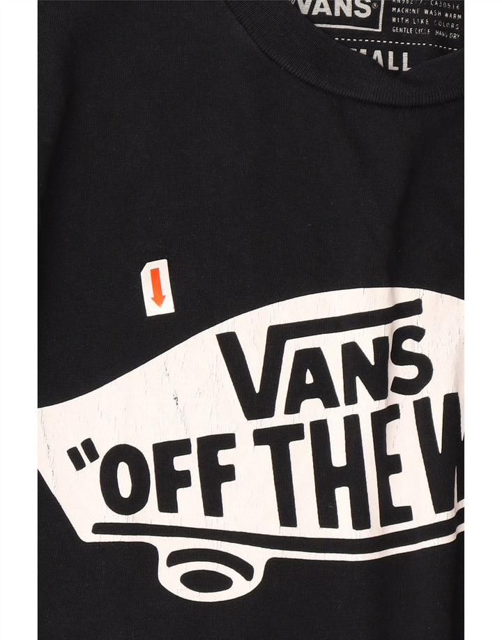 VANS Camiseta gráfica de ajuste personalizado para hombre Top pequeño de algodón negro