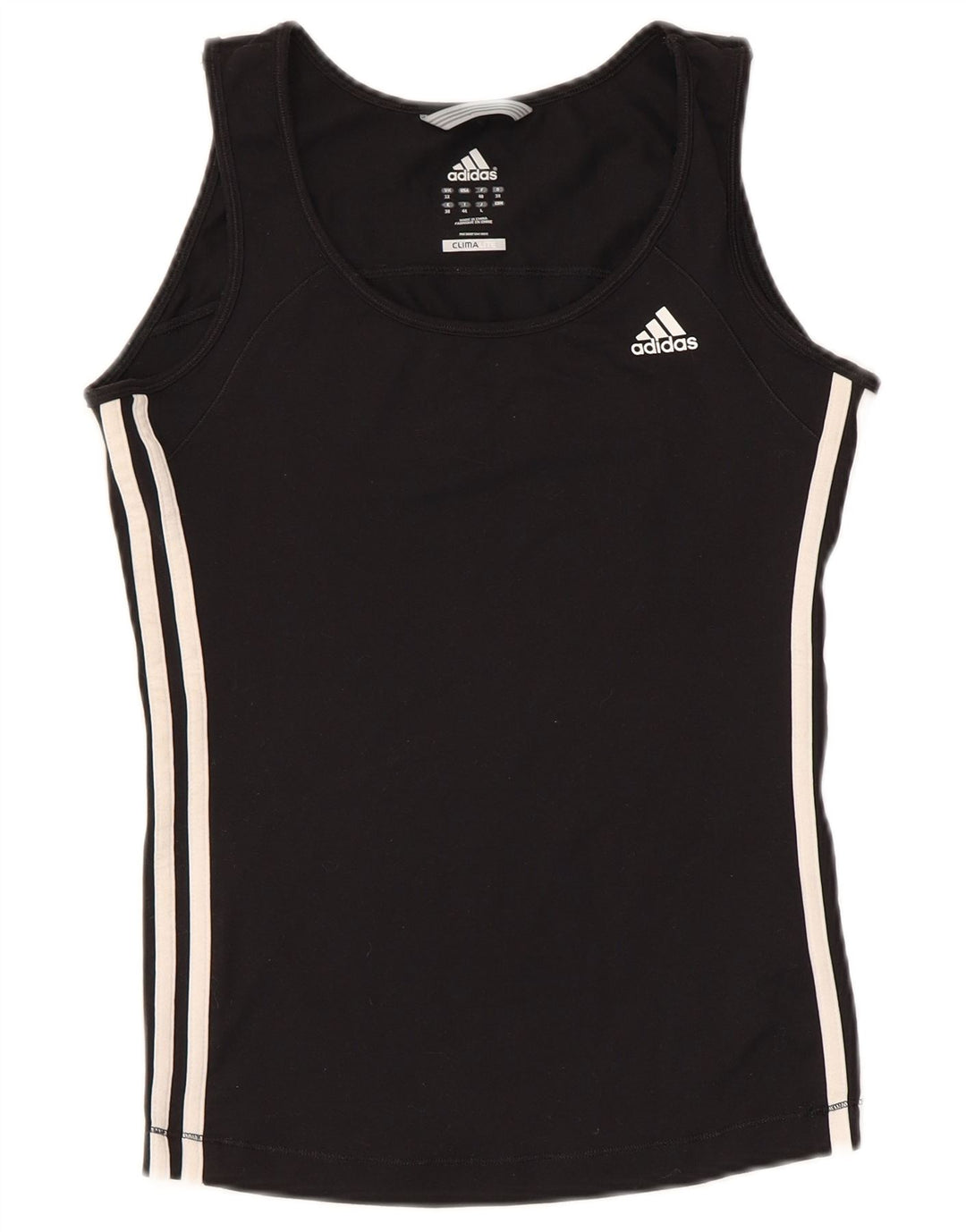 ADIDAS Mujer Climalite Chaleco Top UK 12 Mediano Negro Poliamida