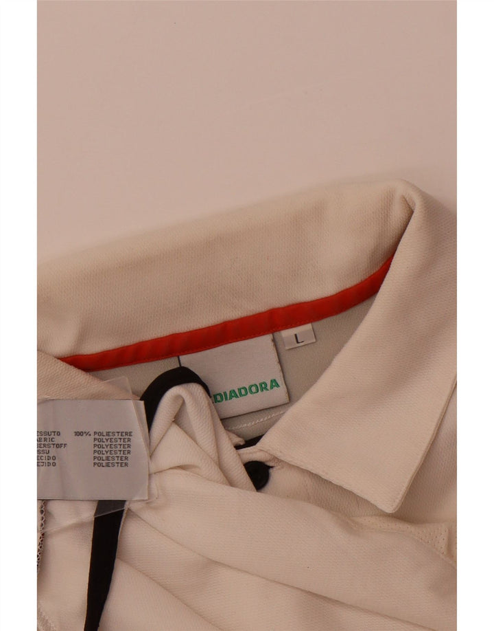 Diadora Polo Hombre Grande Blanco Colorblock Poliéster