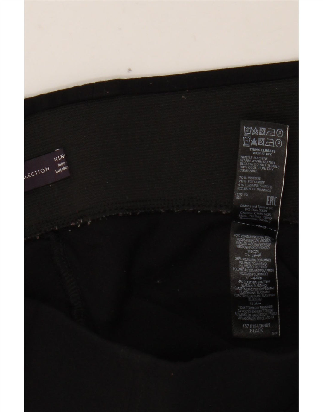 MARKS & SPENCER Leggings para mujer UK 44 Grande Viscosa negra
