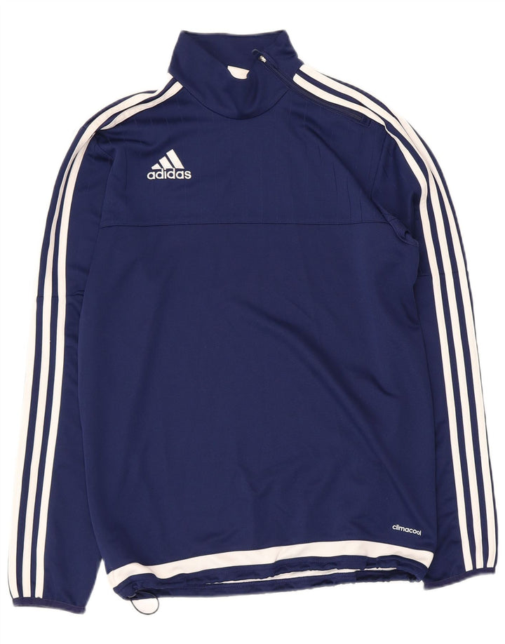 Adidas Mens Climacool Jersey Chándal Top Pequeño Azul Marino Colorblock