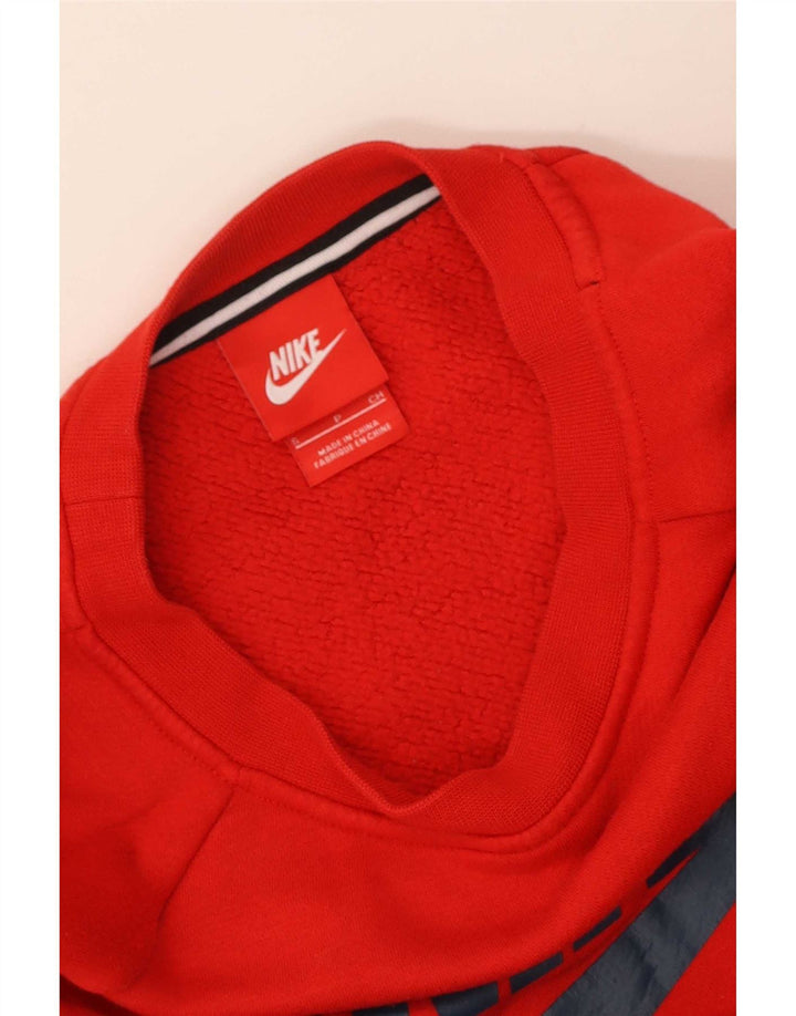 Nike - Sudadera de gran tamaño con gráfico para mujer, talla 10, color rojo