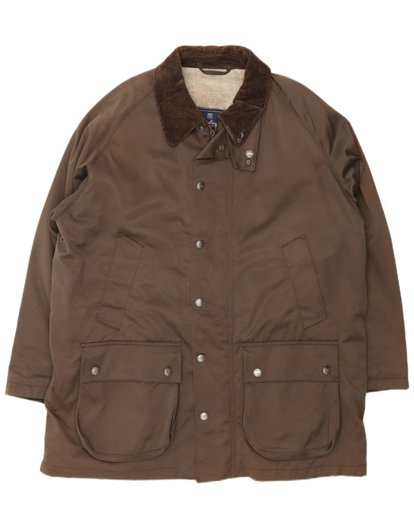 Corneliani Chaqueta utilitaria Sherpa para hombre IT 56 3XL Algodón marrón
