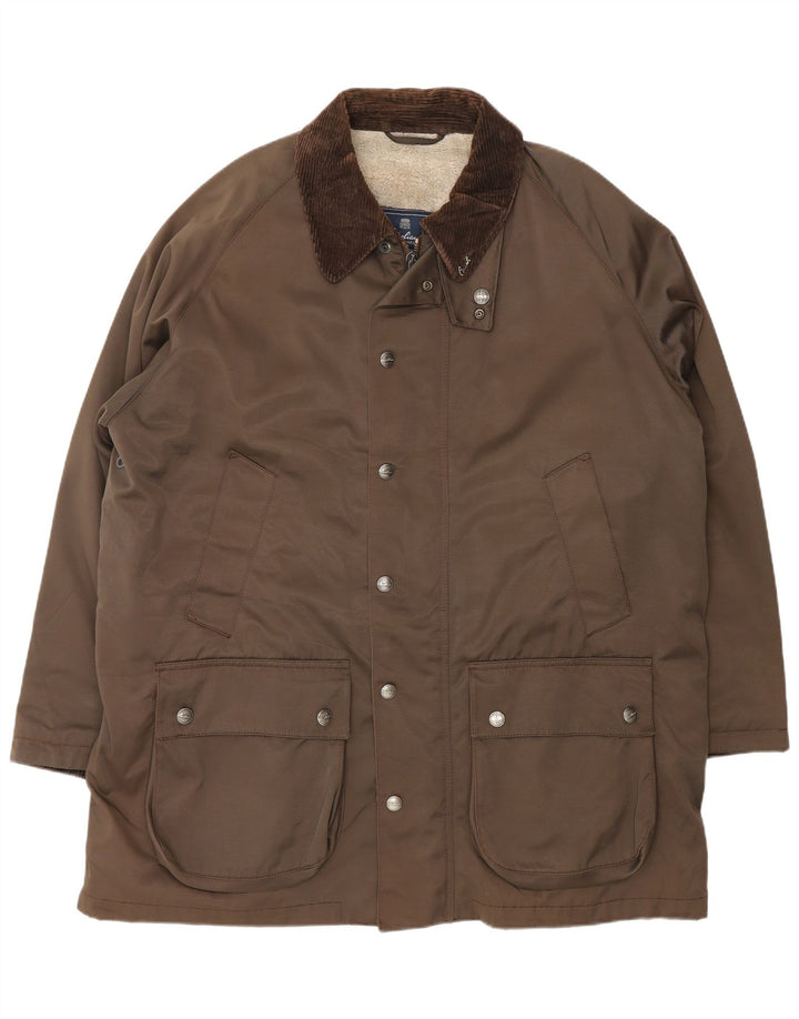 Corneliani Chaqueta utilitaria Sherpa para hombre IT 56 3XL Algodón marrón