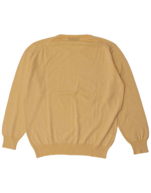 Il Granchio Jersey De Cuello Redondo Para Hombre Large Lana Virgen Amarilla