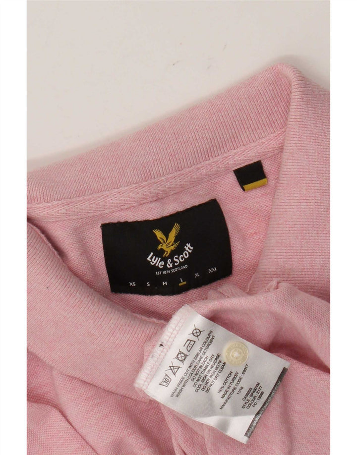 Lyle & Scott Polo para hombre de algodón rosa grande