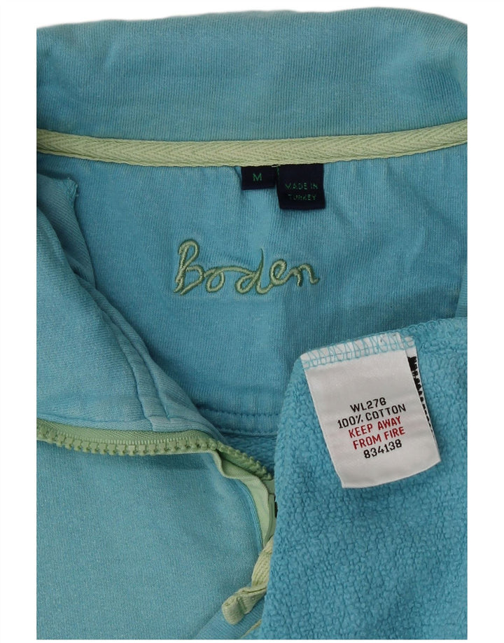 Boden - Sudadera con cuello y cremallera para mujer, talla 40, algodón azul medio