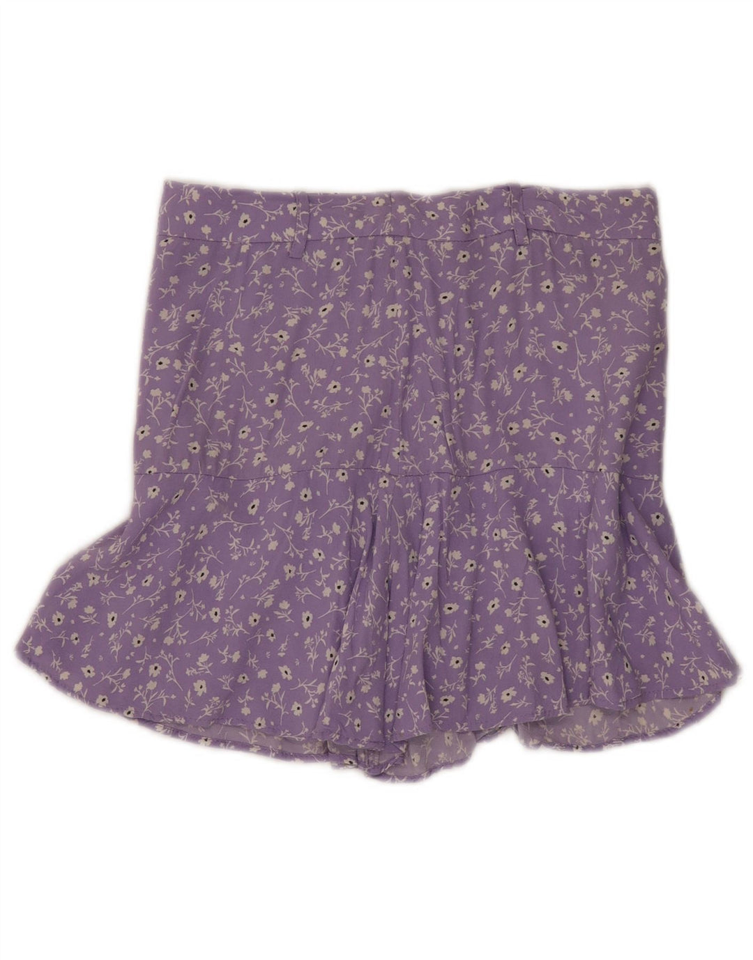 Zara Mujer Minifalda Mediana W28 Viscosa Floral Morada