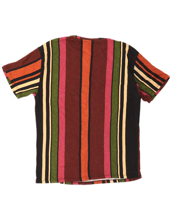 Zara Hombre Camiseta Holgada Top Small Algodón Rayas Multicolor