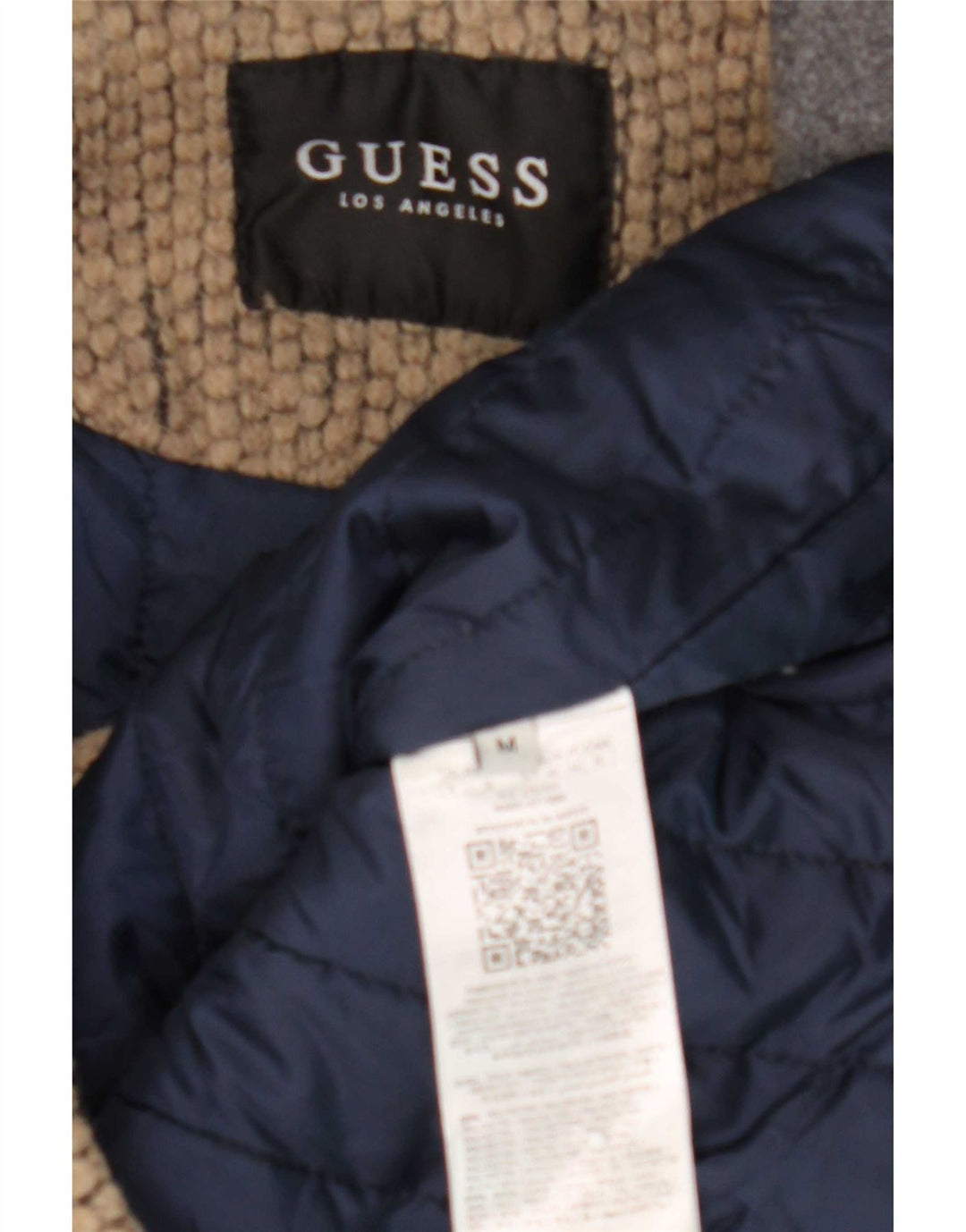 Guess Chaqueta de lona con capucha para hombre UK 38 Poliéster marrón medio