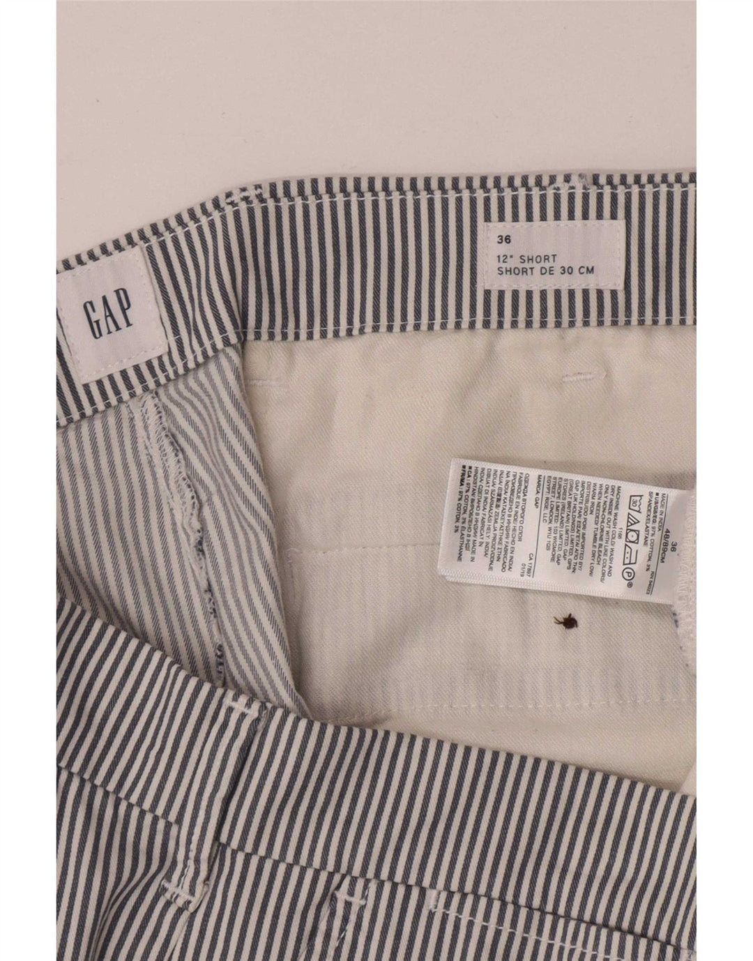 Pantalones cortos chinos Gap para hombre W36 de algodón a rayas azules grandes