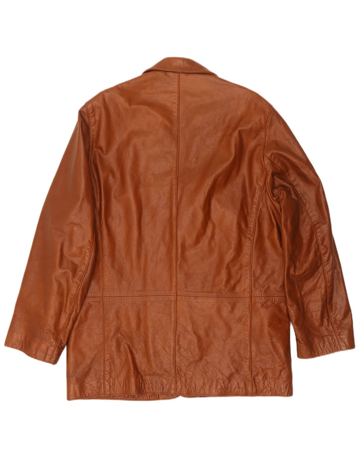 Union River Chaqueta tipo blazer de cuero con 3 botones para hombre EU 48/50 Marrón medio