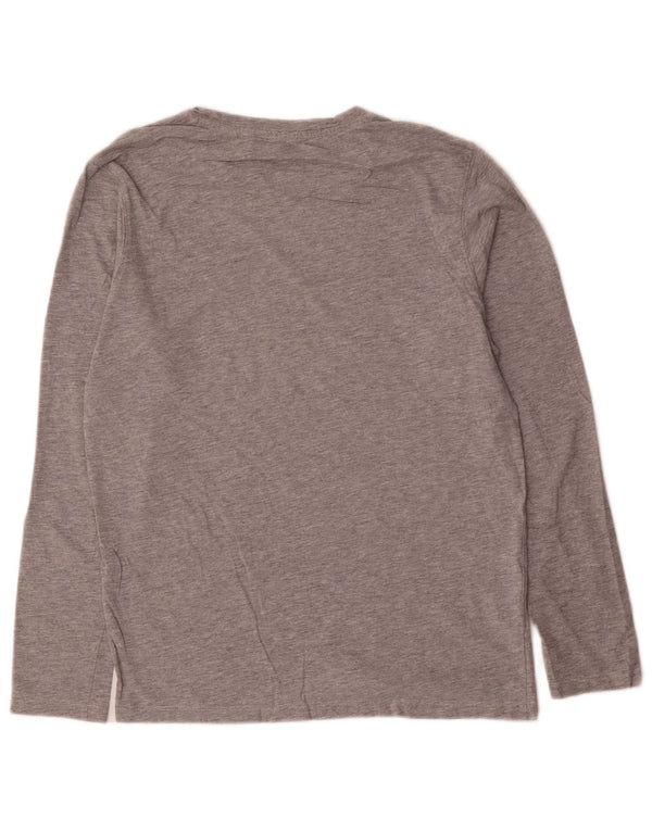 Jack & Jones Hombre Top Manga Larga Pequeño Algodón Moteado Gris