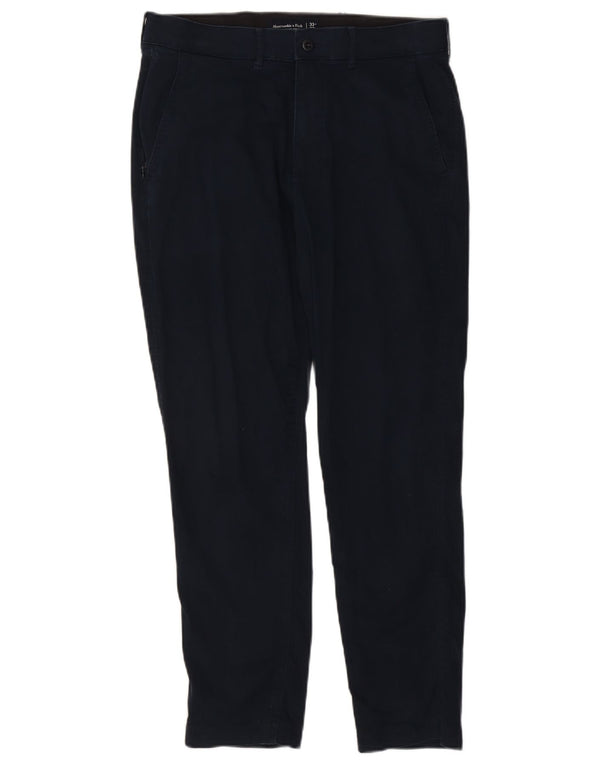 Abercrombie & Fitch Pantalón chino ajustado para hombre W33 L28 Algodón azul marino