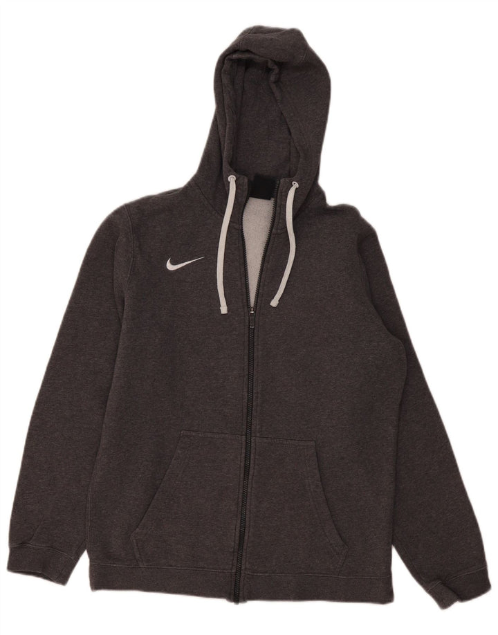 Nike - Sudadera con capucha y cremallera para hombre, algodón gris medio