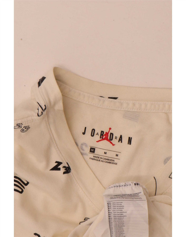 Jordan - Camiseta gráfica para hombre, talla mediana, algodón blanco