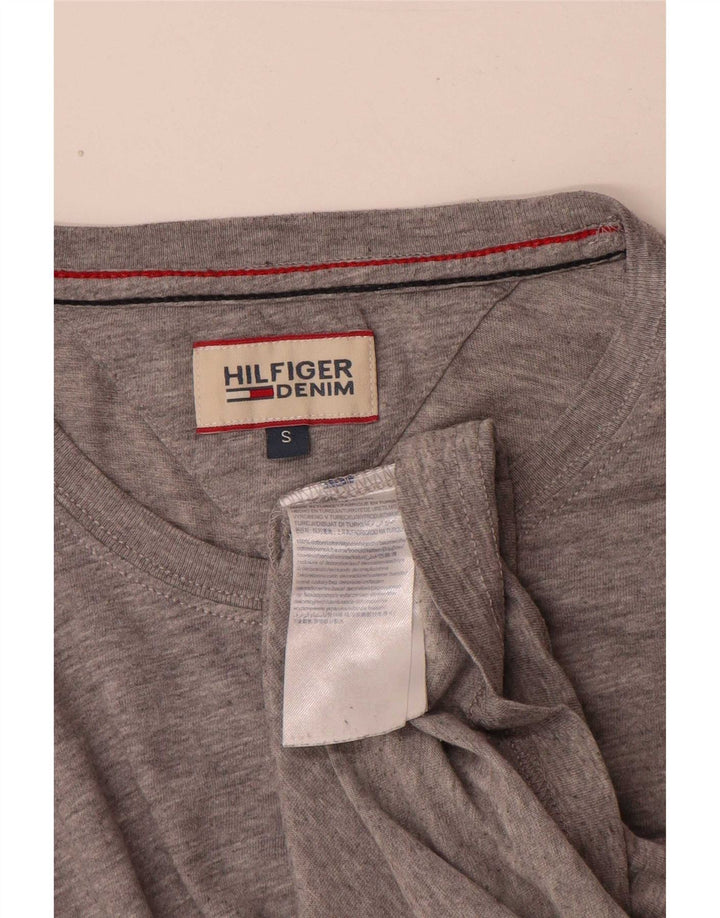 Tommy Hilfiger Camiseta de manga larga para hombre de algodón moteado gris pequeño