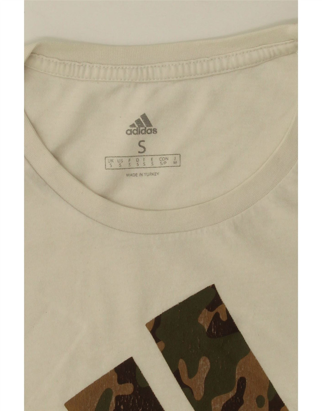 ADIDAS Mens Graphic T-Shirt Top Small White Cotton Vintage Adidas and Second-Hand Adidas from Messina Hembry 