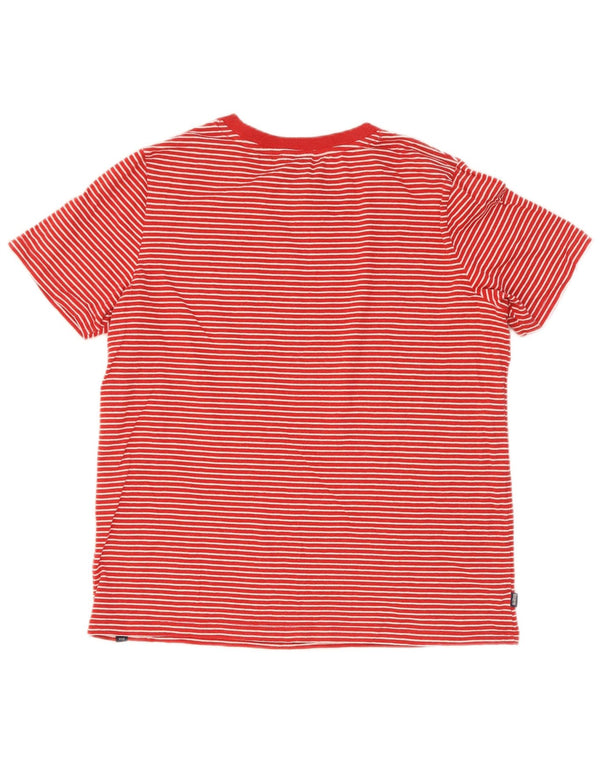 Superdry Womens T-Shirt Top UK 12 Medium Red Striped Cotton