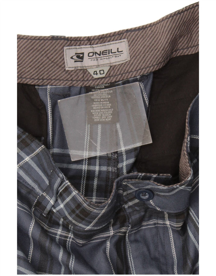 O'Neill Pantalones cortos chinos para hombre W40 XL Poliéster a cuadros azul marino