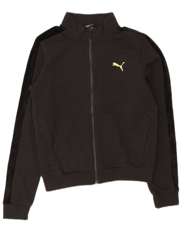 Puma Mujer Graphic Chándal Top Chaqueta UK 6 XS Negro Colorblock Algodón