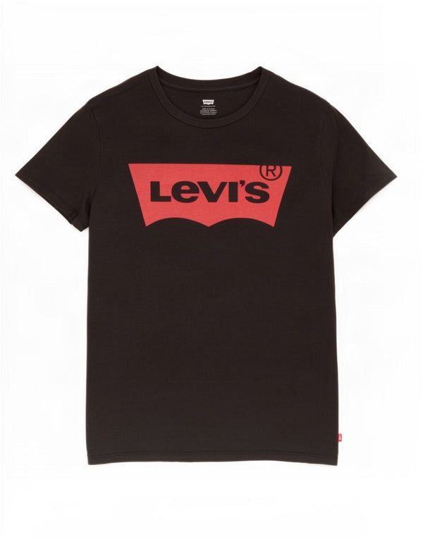 Levi's Camiseta gráfica para mujer Top UK 12 Medium Black Cotton