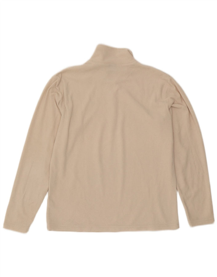 Asics - Jersey de forro polar con cremallera para mujer, talla 40, talla grande, poliéster blanco roto