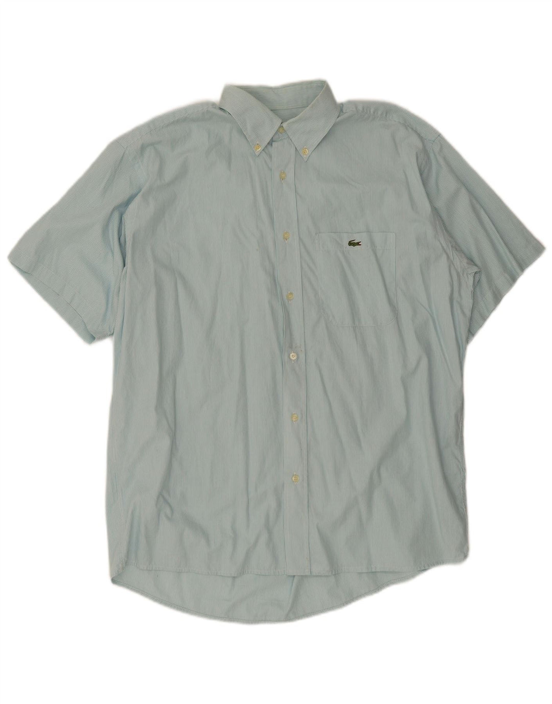 Camisa Lacoste Manga Corta Hombre Talla 42 Grande Azul