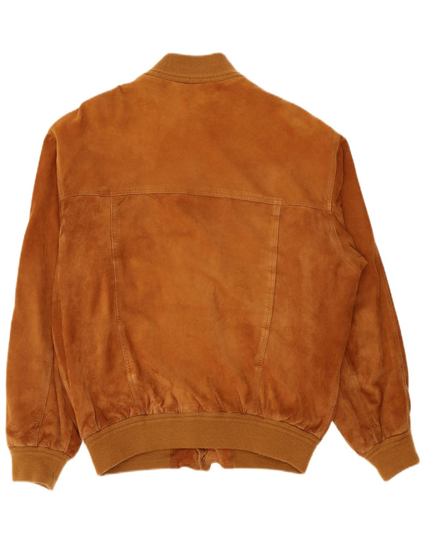 Vintage hombres ante bomber chaqueta IT 54 2XL cuero marrón