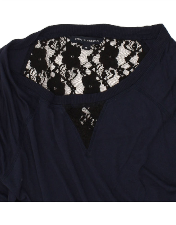 FRENCH CONNECTION Womens Blouse Top UK 12 Medium Navy Blue Viscose Vintage French Connection and Second-Hand French Connection from Messina Hembry 