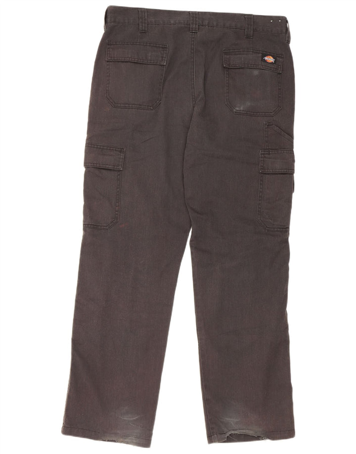 Dickies Pantalones cargo rectos para hombre W36 L30 Poliéster negro