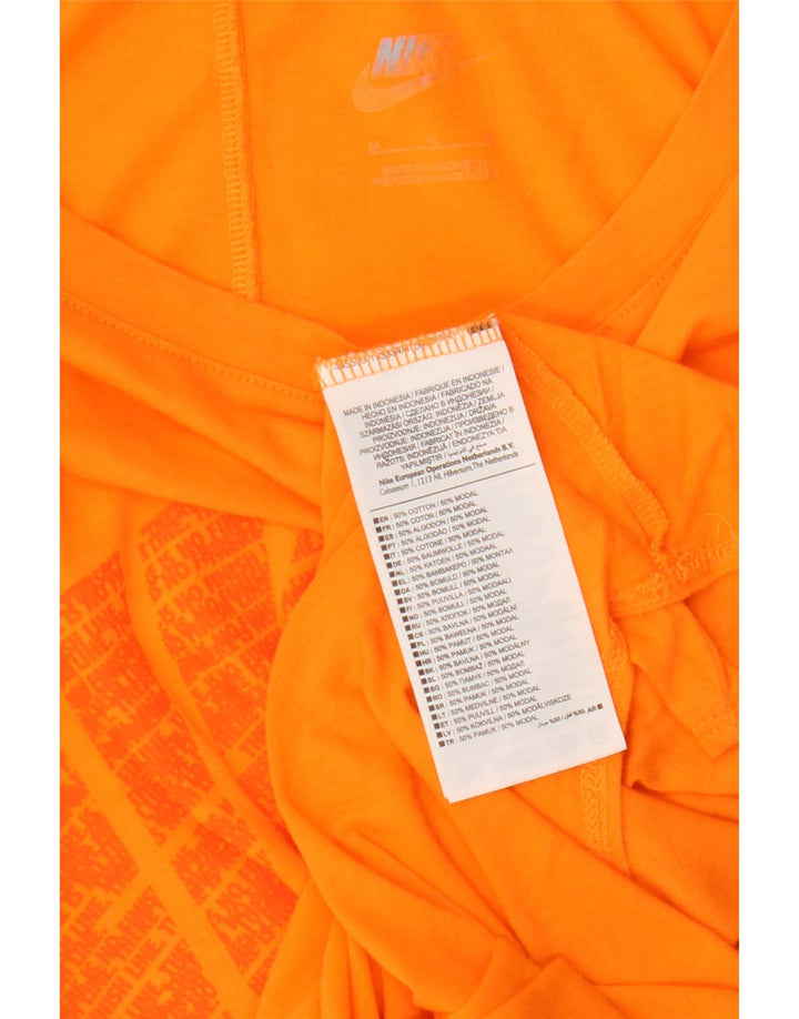 Nike Camiseta sin mangas gráfica para mujer UK 44 Algodón naranja mediano