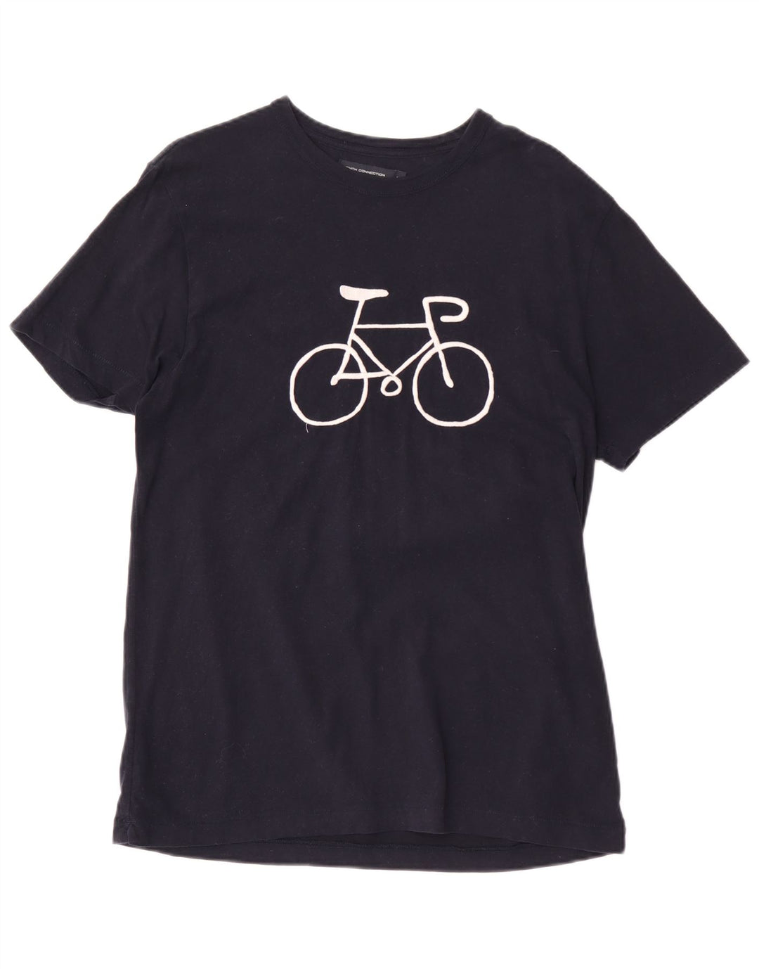 French Connection Camiseta con gráfico de ajuste regular para hombre Azul marino mediano