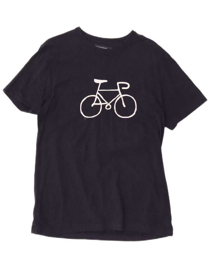 French Connection Camiseta con gráfico de ajuste regular para hombre Azul marino mediano