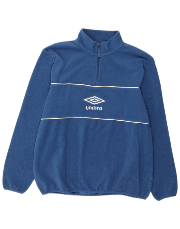 Umbro Jersey de forro polar con cuello y cremallera gráfico para hombre Poliéster azul grande