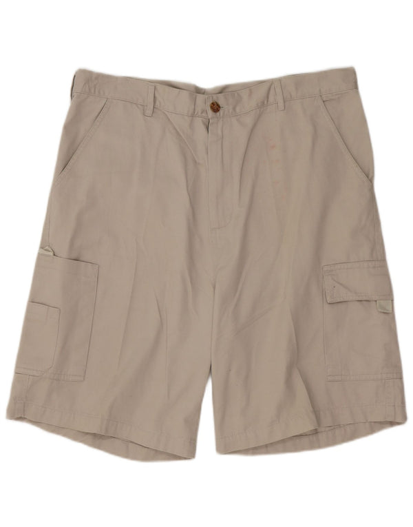 Vintage Hombres Classic Fit Cargo Shorts IT 54 2XL W42 Algodón Gris