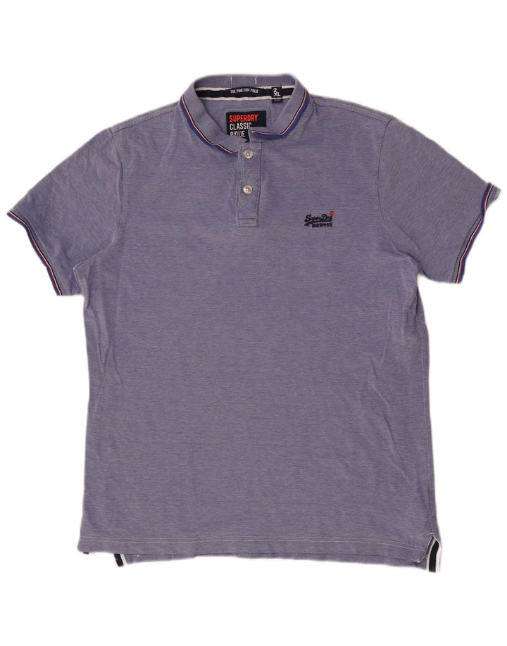 SUPERDRY Polo Hombre 2XL Algodón Azul