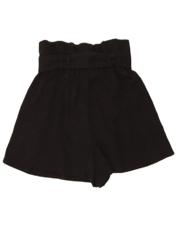 Zara Mujer Pantalones Cortos Casuales De Talle Alto Pegged XS W25 Black Lyocell