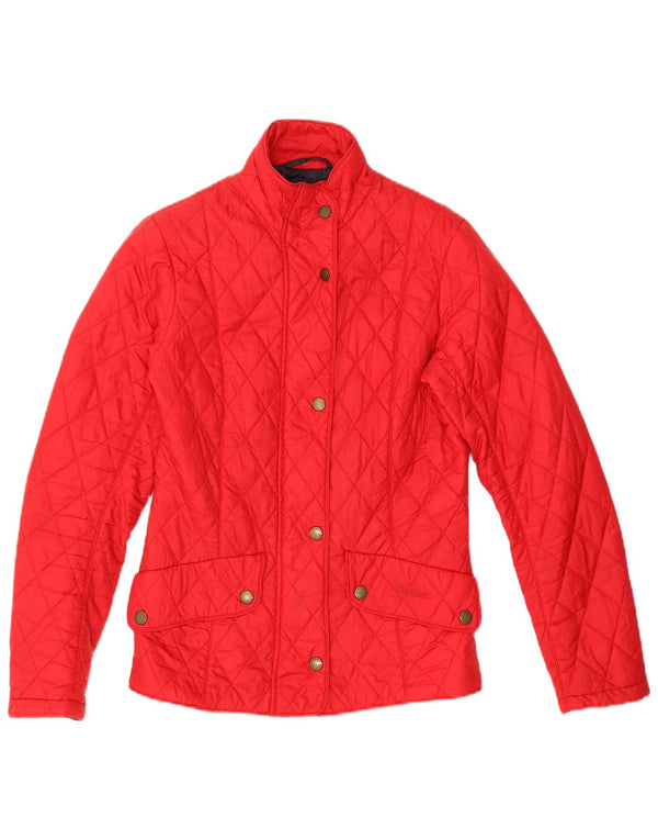 Barbour Womens Quilted Jacket UK 10 Small Red Polyamide
