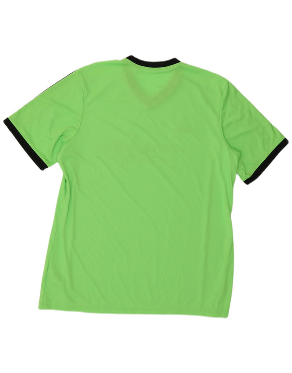 Adidas Mens Climalite Graphic T-Shirt Top XL Green Colourblock Polyester