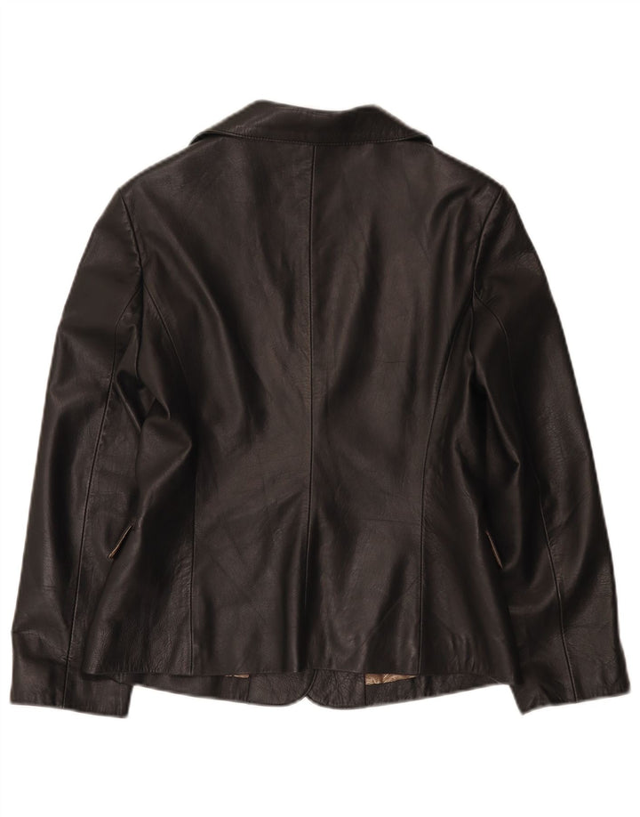 Icinoo Chaqueta Blazer de Cuero con 1 botón para Mujer UK 10 Small Black