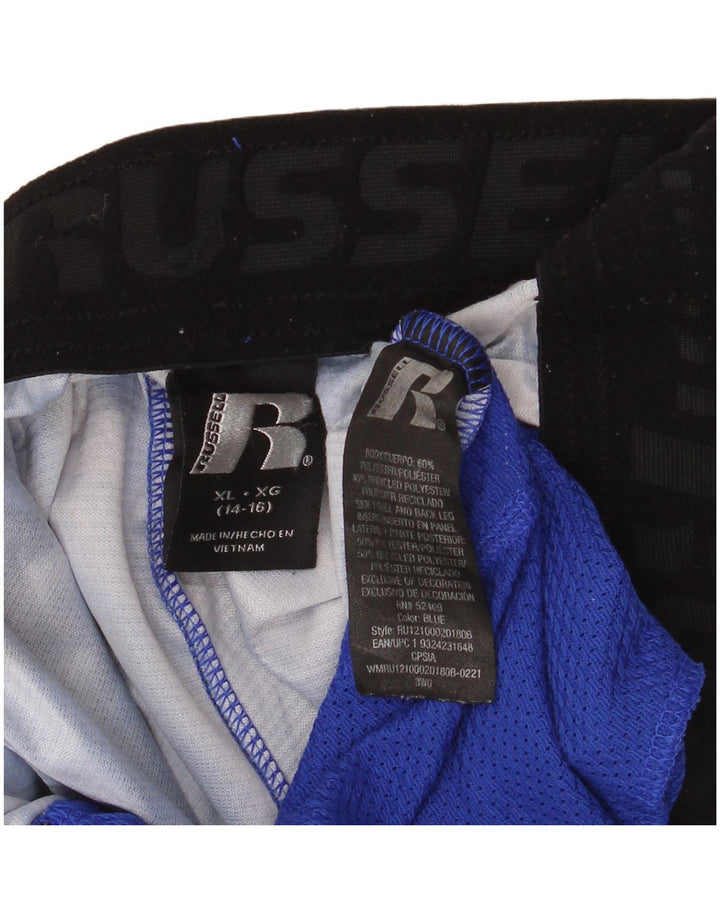 Russell Athletic Pantalones cortos deportivos para niño 14-15 años XL Azul Camuflaje Poliéster