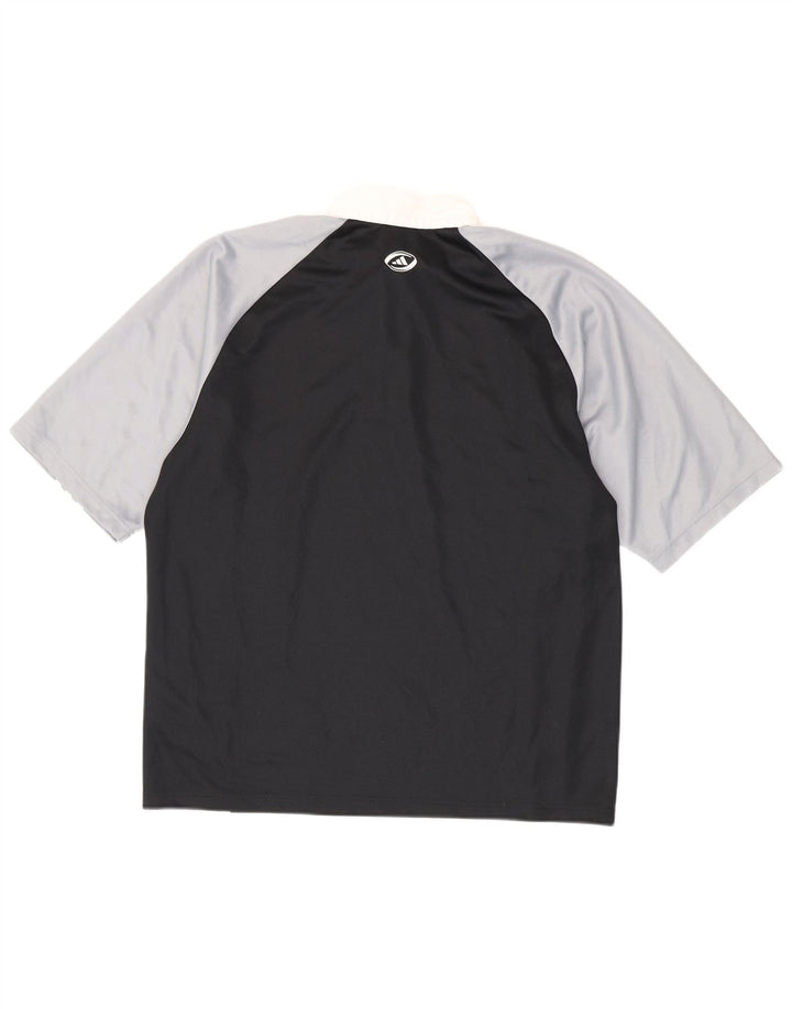Polo Adidas Hombre Grande Negro Colorblock Poliéster