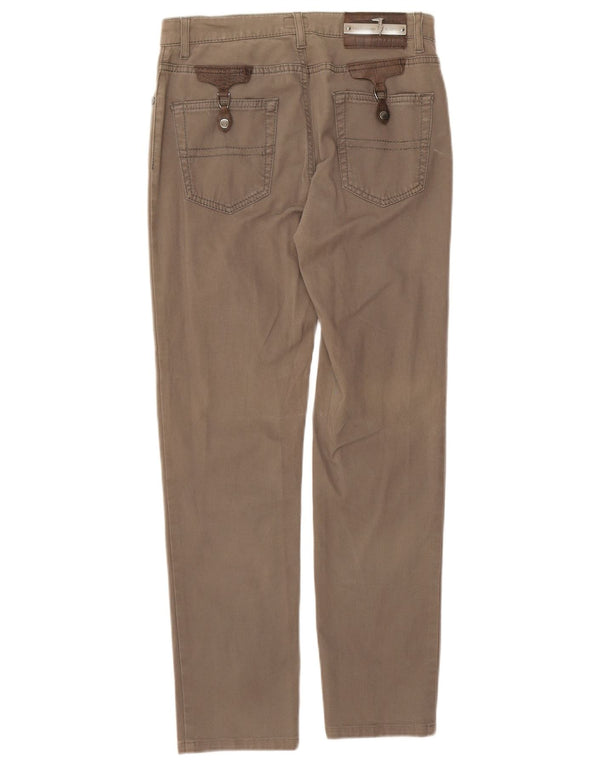 Trussardi Womens Slim Casual Trousers W26 L26 Brown Cotton