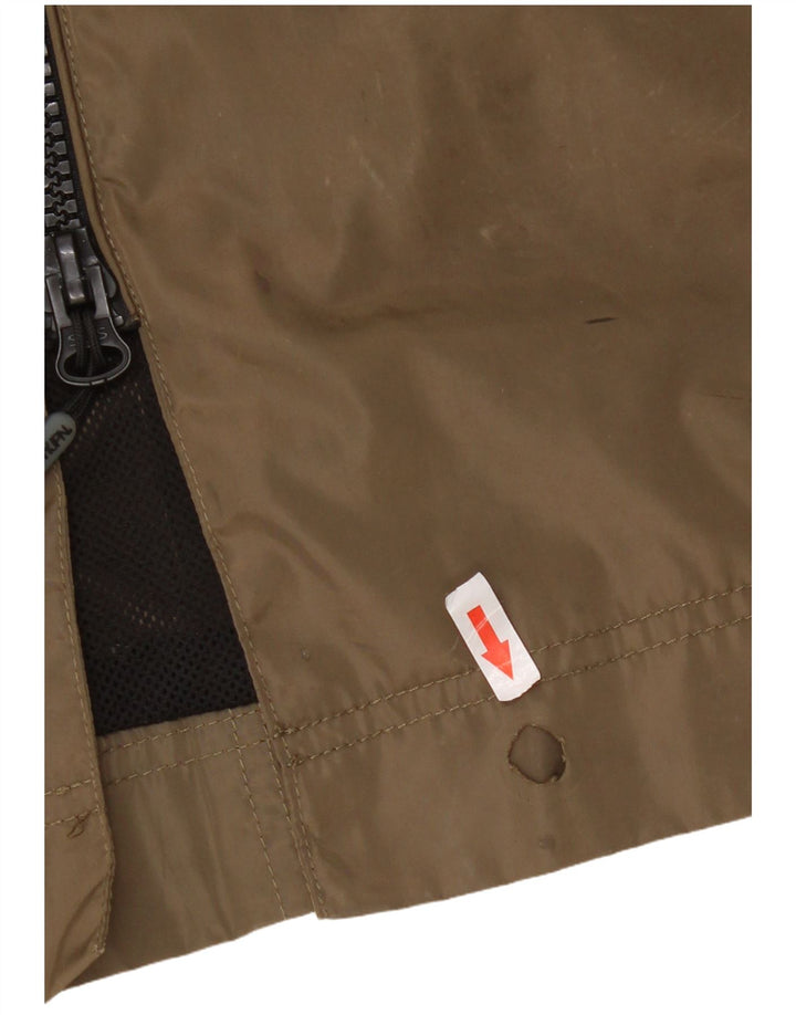 Superdry Chaqueta impermeable con capucha para mujer, talla 40, poliéster caqui grande